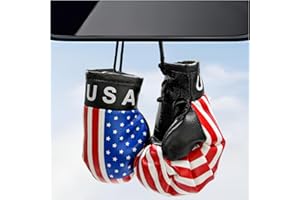 CCHRN 1 Pair Mini Boxing Gloves for Car Mirror, Punching Gloves Charm Rearview Mirror Hanging Pendant with Flag Pattern, Mini