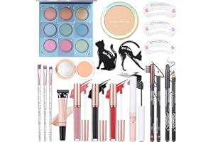 Makeup Kit For Girls, Makeup Set For Teens with Eyeshadow Palette, Lip Gloss, Mascara, Eyeliner, Concealer, Foundation, Makeu