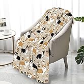 Corgi Gifts for Corgi Lovers Throw Blanket Super Soft Warm Flannel Blankets Bed Sofa Gifts for Adults