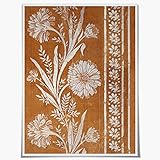 Vintage Autumn Orange White Art with Rustic Country