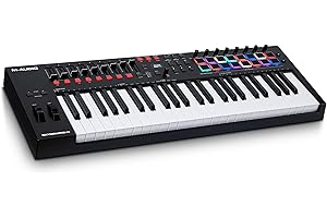 M-AUDIO Oxygen Pro 49 Key USB MIDI Keyboard Controller With Beat Pads, MIDI-assignable Knobs, Buttons and Faders, and Native 