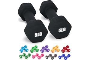 Portzon Weights Dumbbells 10 Colors Options Compatible with Set of 2 Neoprene Dumbbells Set,1-15 LB, Anti-Slip, Anti-roll, Hex Shape