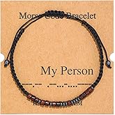 Morse Code Bracelets for Women Men,Morse Code Bracelets with Adjustable String,Inspirational Gifts Bracelets for Women Men Friends
