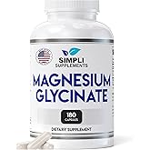 Magnesium Glycinate 400mg per Serving &ndash; High Absorption &ndash; Gentle on Stomach &ndash; Supports Sleep, Relaxation, Muscle, Bone &amp; Immune Health &ndash; Non-GMO, Vegan, 180 Capsules