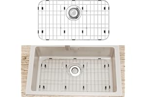 DPZM 23’’ x 13’’ Stainless Steel Sink Grid, Sink Protectors for Kitchen Sink, Sink Protector with Rear Drain for Single Sink Bowl, Sink Bottom Grid, Sink Grate for Bottom with Sink Strainer