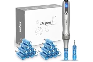 RHYZORAY Dr. Pen M8S Microneedling Pen with 20 Replacement Cartridges, Wireless Derma Microneedle Pen Kit, Professional Skin Care Tools for Face Body Hair Beard Growth