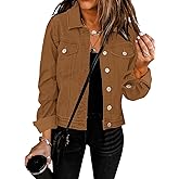 GRAPENT Women's Basic Button Down Long Sleeve Stretchy Jean Trucker Denim Jacket