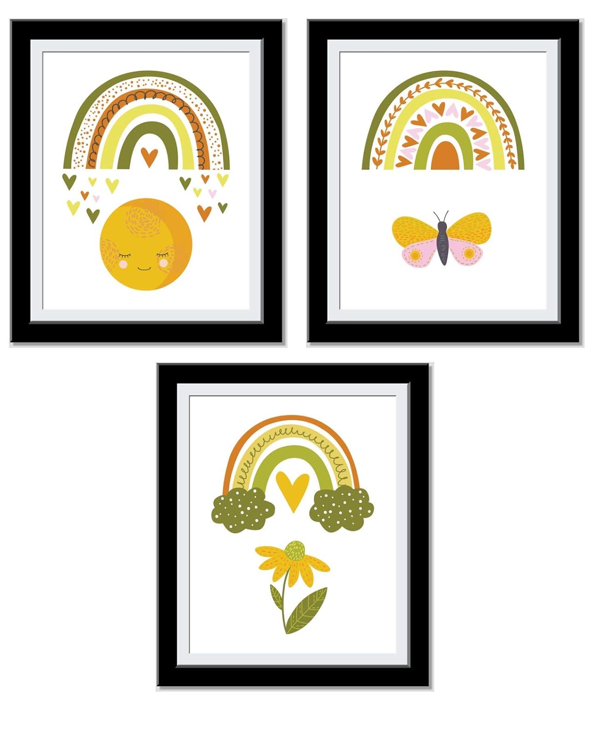 Rainbow Wall Decor - Girls Room Decor Art - Warm and Vibrant Colors - Rainbows Hearts and Lots of Magic - 8x10 UnFramed…