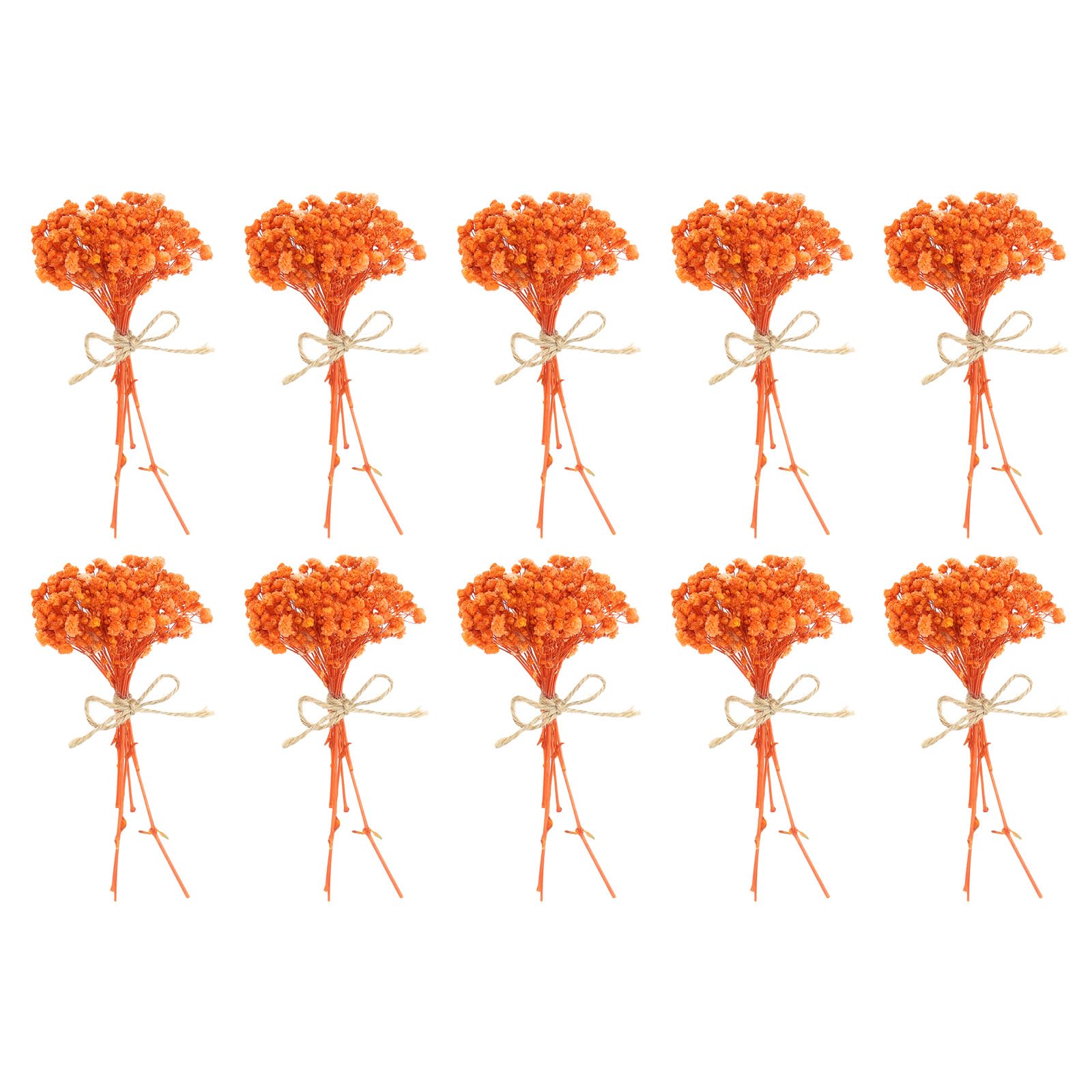PATIKIL Mini Dried Flower Bouquet, 10 Pcs Baby's Breath Natural Wildflower with Stem Decor Boho Floral Plant Flower for Crafts DIY Photo Props Gift Wedding Decor, Orange