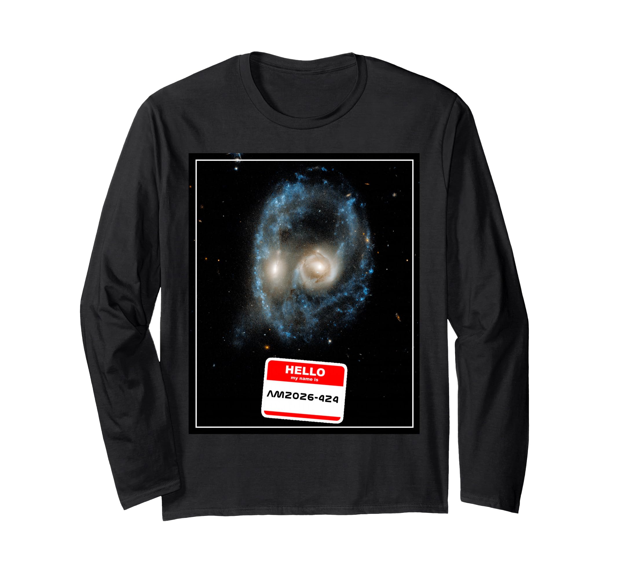 Funny Universe Galaxies Collide Deep Space Hubble Telescope Long Sleeve T-Shirt