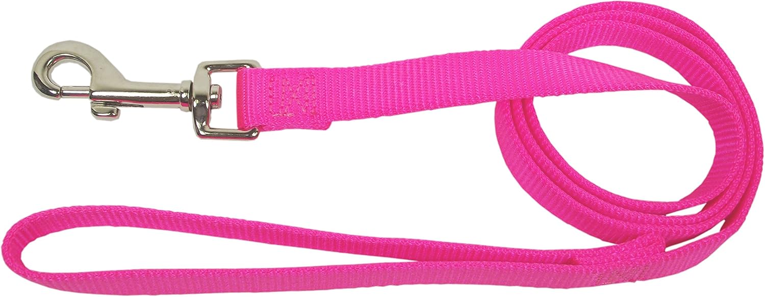 Hamilton Single Thick Deluxe Nylon Lead with Swivel Snap, 5/8-Inch by 6-Feet, Hot Pink : Pet Leashes : Pet Supplies