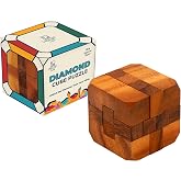 BSIRI Games Gifts and Brain Teaser Puzzles for Adults Classic Diamond Cube Puzzle Wooden 3D Puzzle Games to Challenge Mind for Fun and Educational Game