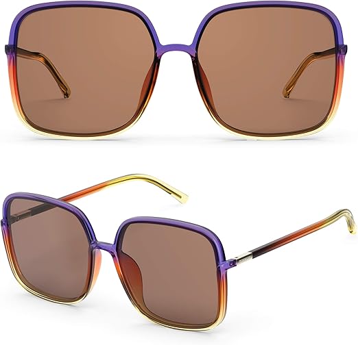 TOREGE Sunglasses for women Oversized Square Sunglasses Trendy