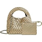 JINMANXUE Fashion Mini Handbag For Women, Woven Tote Bucket Composite Bag Knitting Chain Bags, Crossbody Shoulder Purses