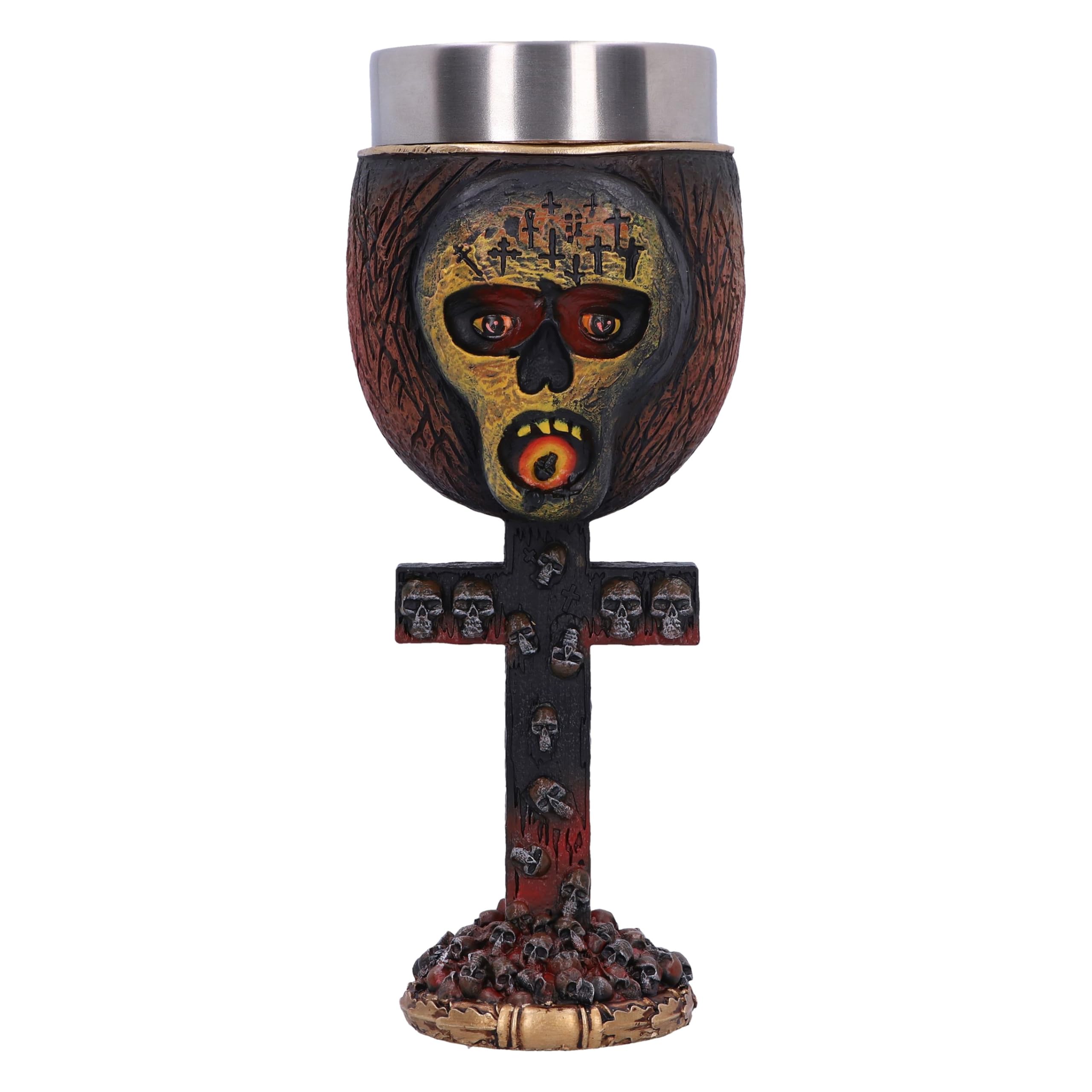 Nemesis Now Slayer Seasons in The Abyss Goblet 20.5cm, Resin, Officially Licensed Slayer Band Merch, Slayer Goblet, Metal Band, Stainless Steel Insert, Cast in The Finest Resin, Expertly Hand-Painted