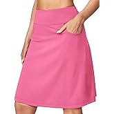 Ewedoos 20" Knee Length Skorts Skirts for Women with Pockets Golf Tennis Skirt High Waisted Athletic Skorts Casual Summer