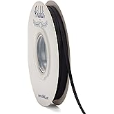 Ribbli Double Faced Black Satin Ribbon,1/8” x Continuous 50 Yards,Use for Bows Bouquet,Gift Wrapping,Floral Arrangement