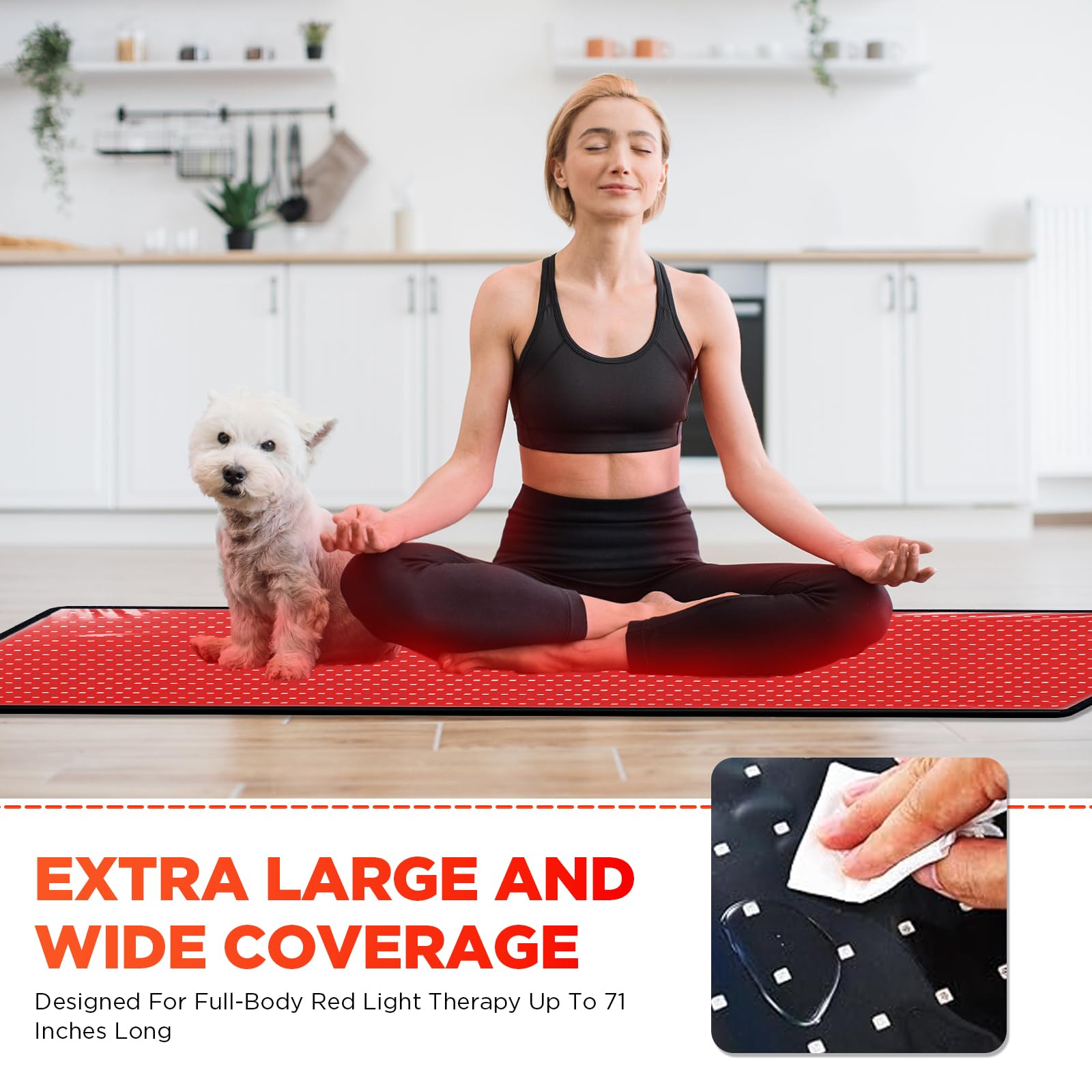 Led Infared Mat Mua Red Light Therapy Infrared Pad: Pain Relief 1280 LEDs Large Mat for ...
