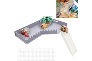 NIUOHOY Hermit Crab L-Shaped Platform with Ladder Hermit Crab Climbing Toys, Habitat Tank Accessories, Reptile & Hamster Activity Platform