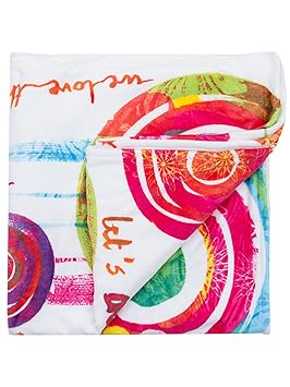 Desigual Peinture Fête Serviette De Plage Blancrosevert 85