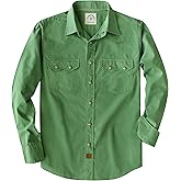 Dubinik® Pearl Snap Shirts for Men Long Sleeve Lightweight Casual Western Plaid Cowboy Cotton Vintage Work Shirt