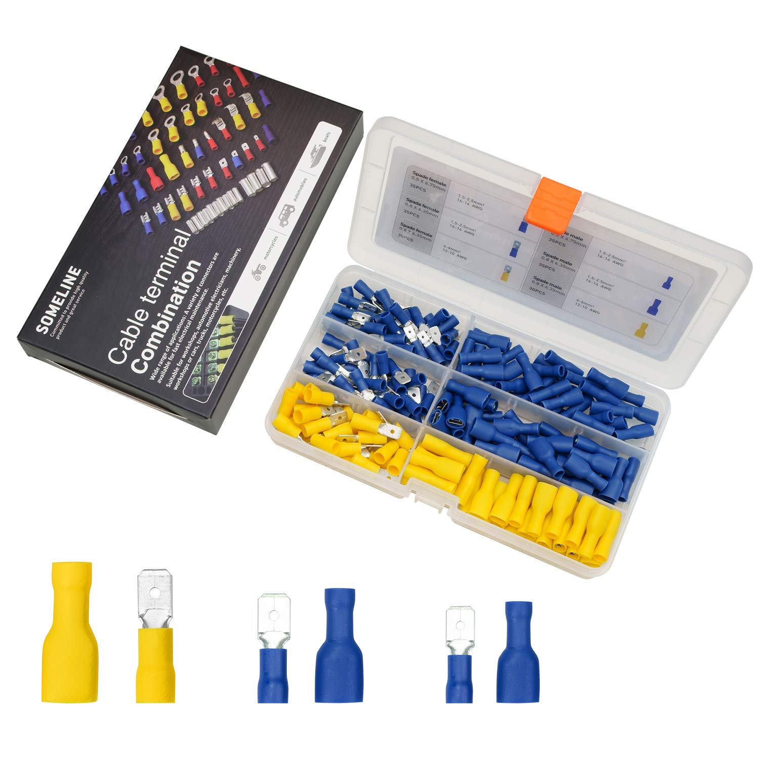 Buy Male Female Spade Terminal Electrical Butt Splice Terminals Wiring Butt Connectors Insulated