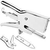 IDL Packaging HSP-12 Heavy-Duty Metal Plier Stapler, Silver - Works with 7/16" (11 mm) Crown Staples - Industrial Cardboard Stapler - Great for Sealing Packaging Boxes, Mail Bags, or Poster Tubes