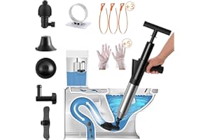 FTKINGDER Air Toilet Plunger,Drain Clog Remover Tools,High Pressure Drain Blaster Gun with Visual Barometer,Toilet Plungers S