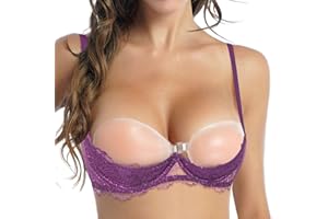 GENERIC 1/4 Cup Push Up Bras for Women Sexy Underwire Lace Bra See Through Balconette Padded Bandeau Lingerie Shelf Bra Tops