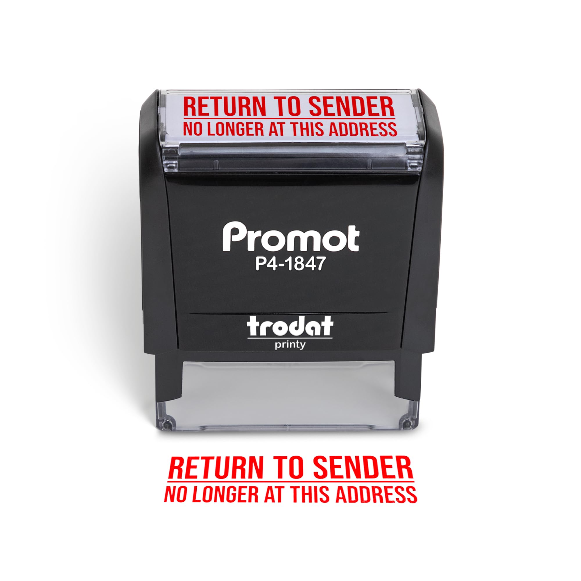 Promot Return to Sender No Longer at This Address - Self Inking Rubber Stamp