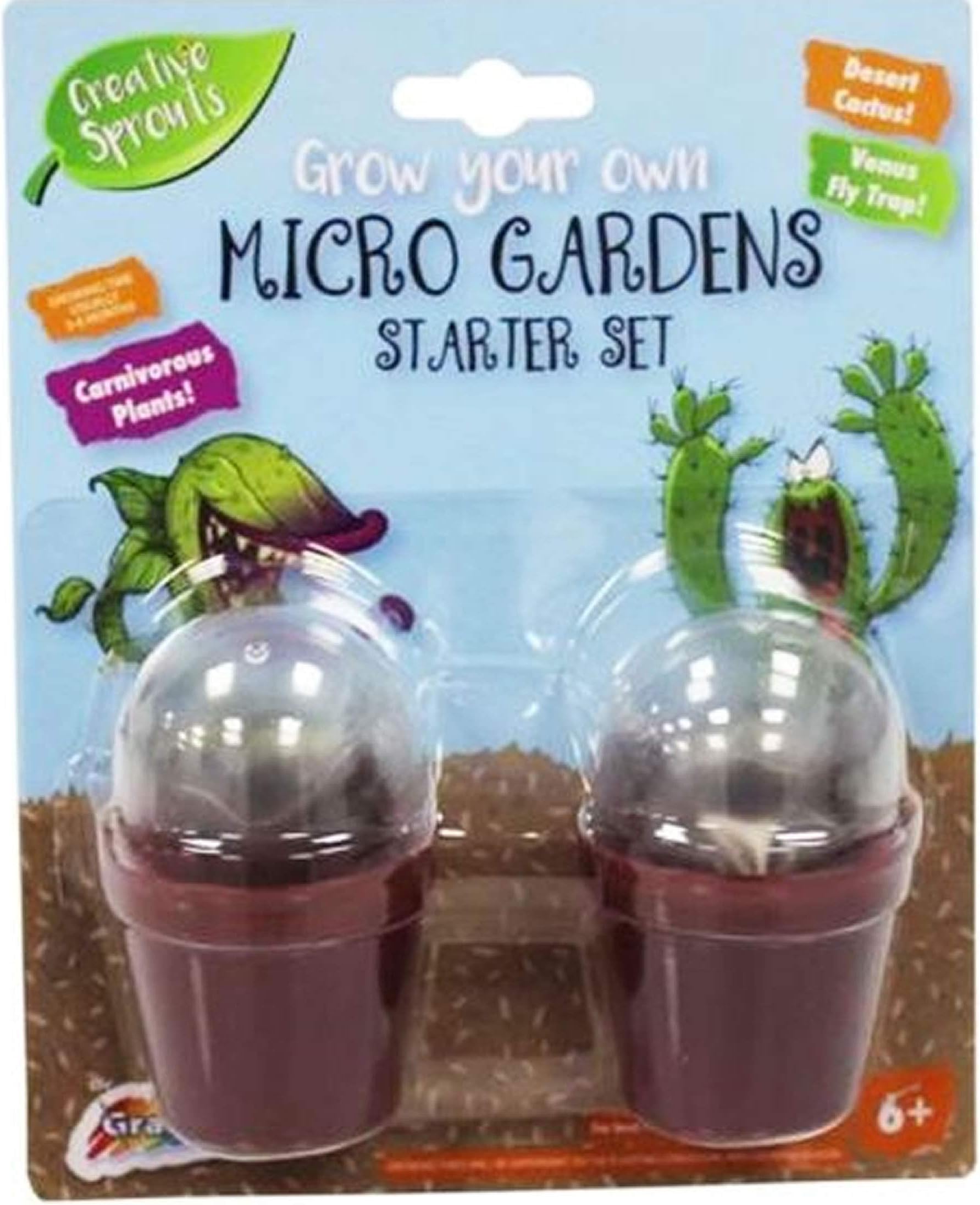 Grow Your Own Carnivorous Plants Venus Fly Trap & Cactus Childrens Micro Gardens Set