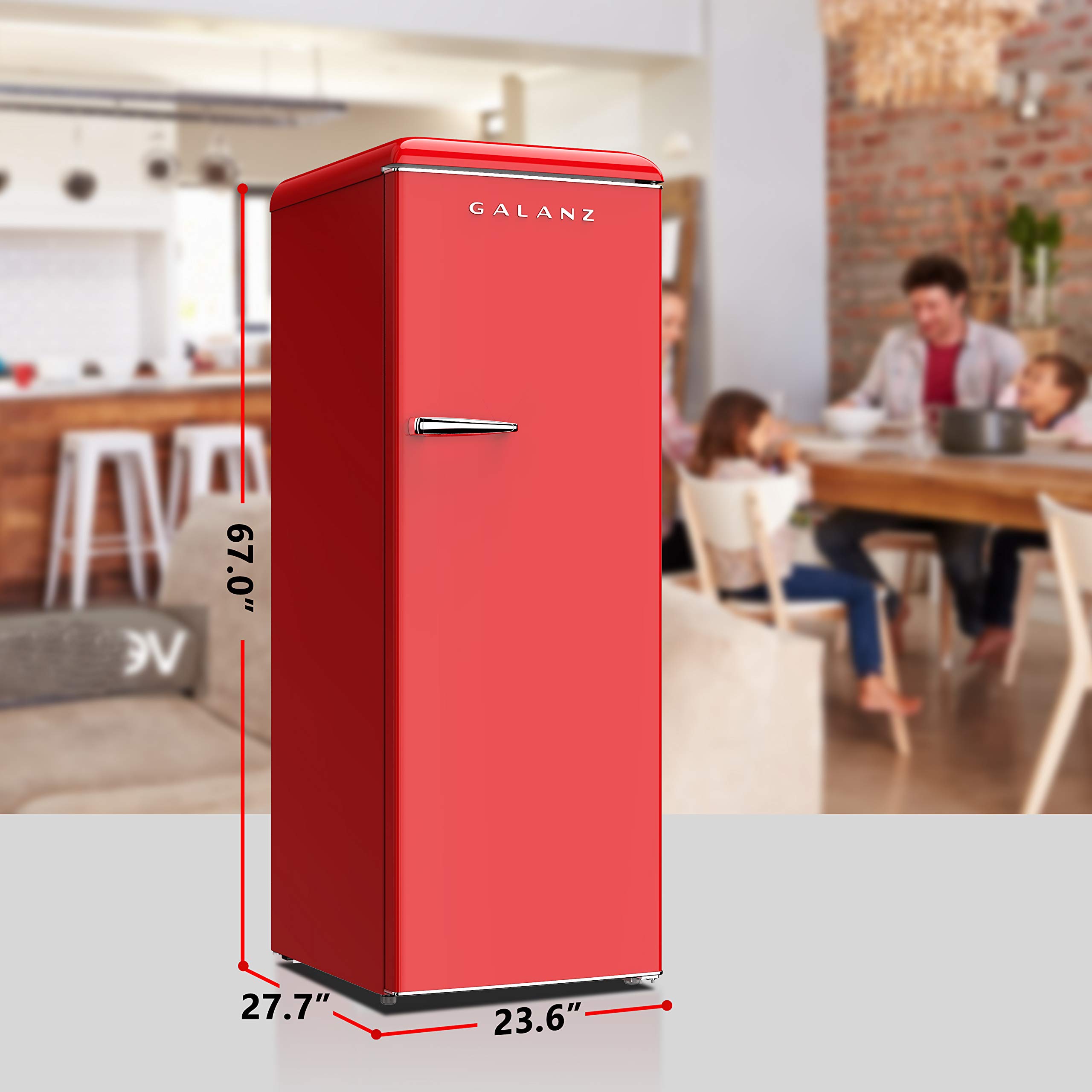 GLF11URDG16 Convertible Freezer/Fridge, Electronic Temperature Control, 11 Cu.Ft, Hot Rod Red