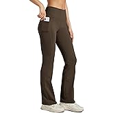 Willit Women's Fleece Lined Pants Yoga Bootcut Thermal Winter Pants High Waisted Flare Leggings Water Resistant