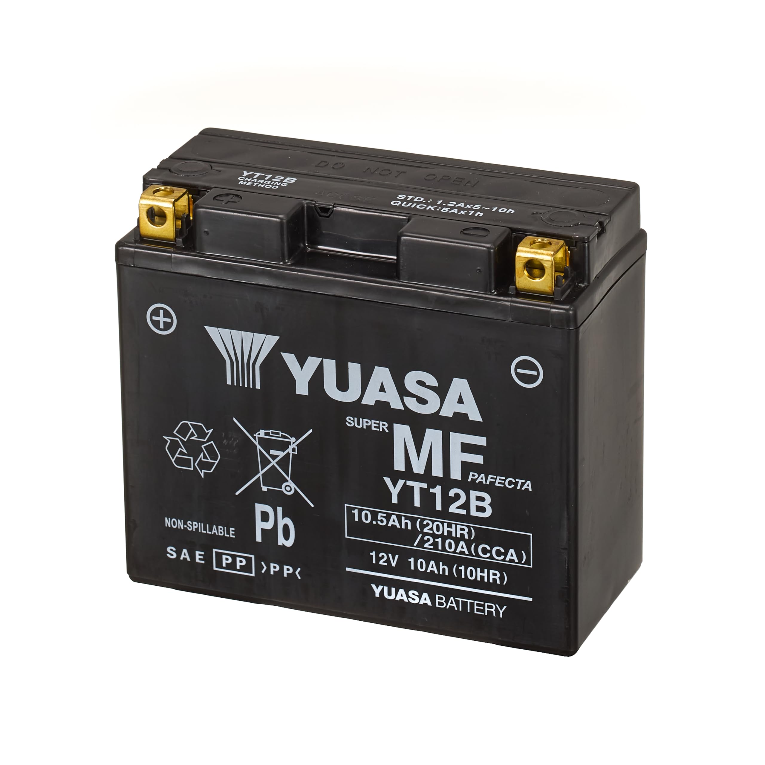 Yuasa YT12B 12V 210 CCA Maintenance Free AGM VRLA Motorbike Battery