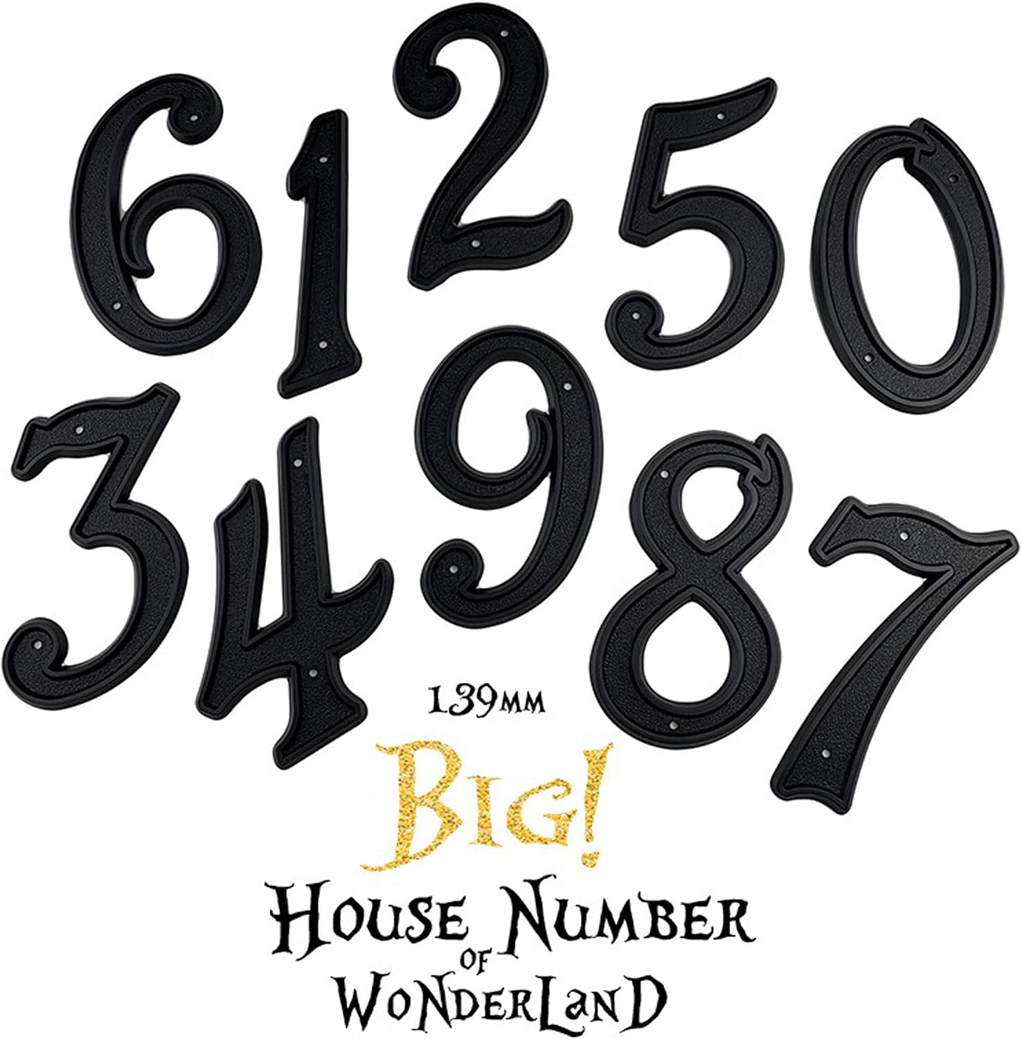 HASWARE House Number 5.5 inch (139mm) Modern Door Numbers Street Home Address Numerals,Black ABS Plastic (4) - Image 5