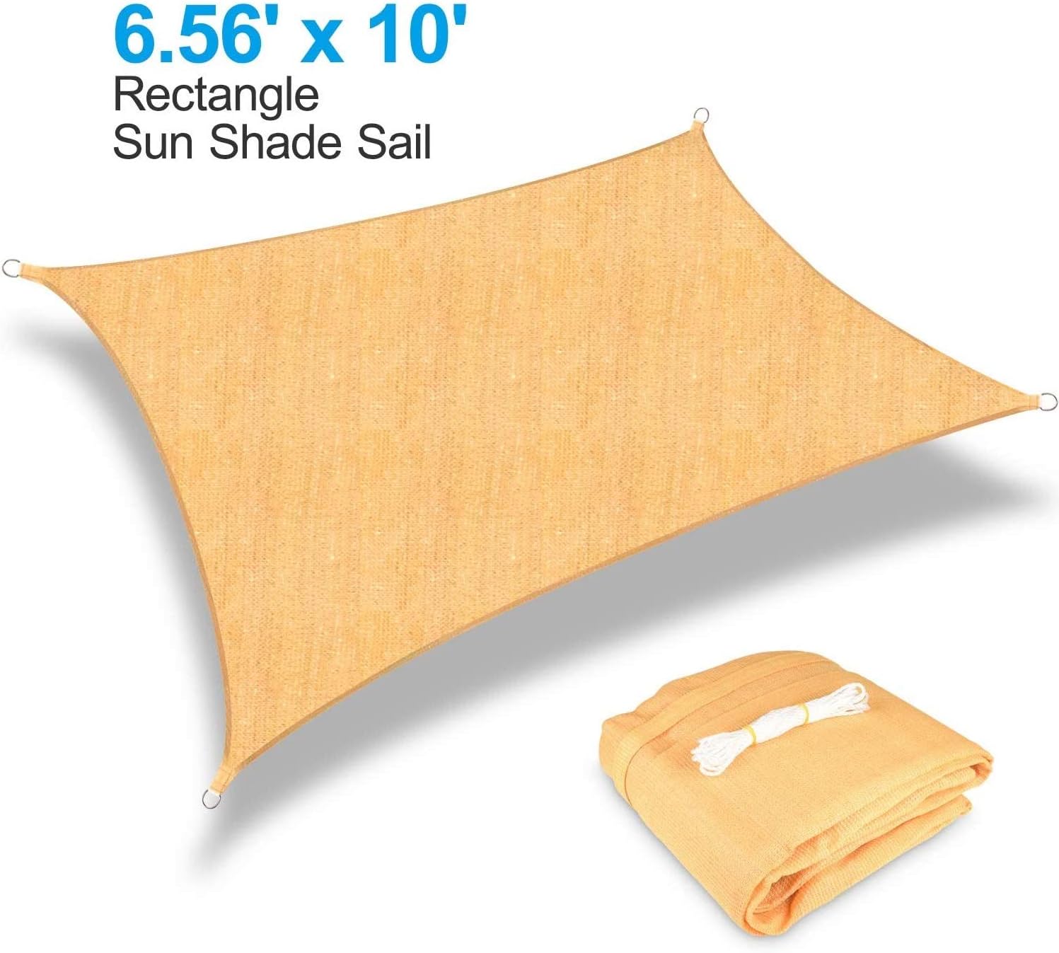 Kupton Sun awning permeable to water, 95% UV block sun shade sails permeable to air, perfect for outdoor patios backyard courtyard parking lot swimming pool gardens, size 6.56 'x 10' (2x3 meters)