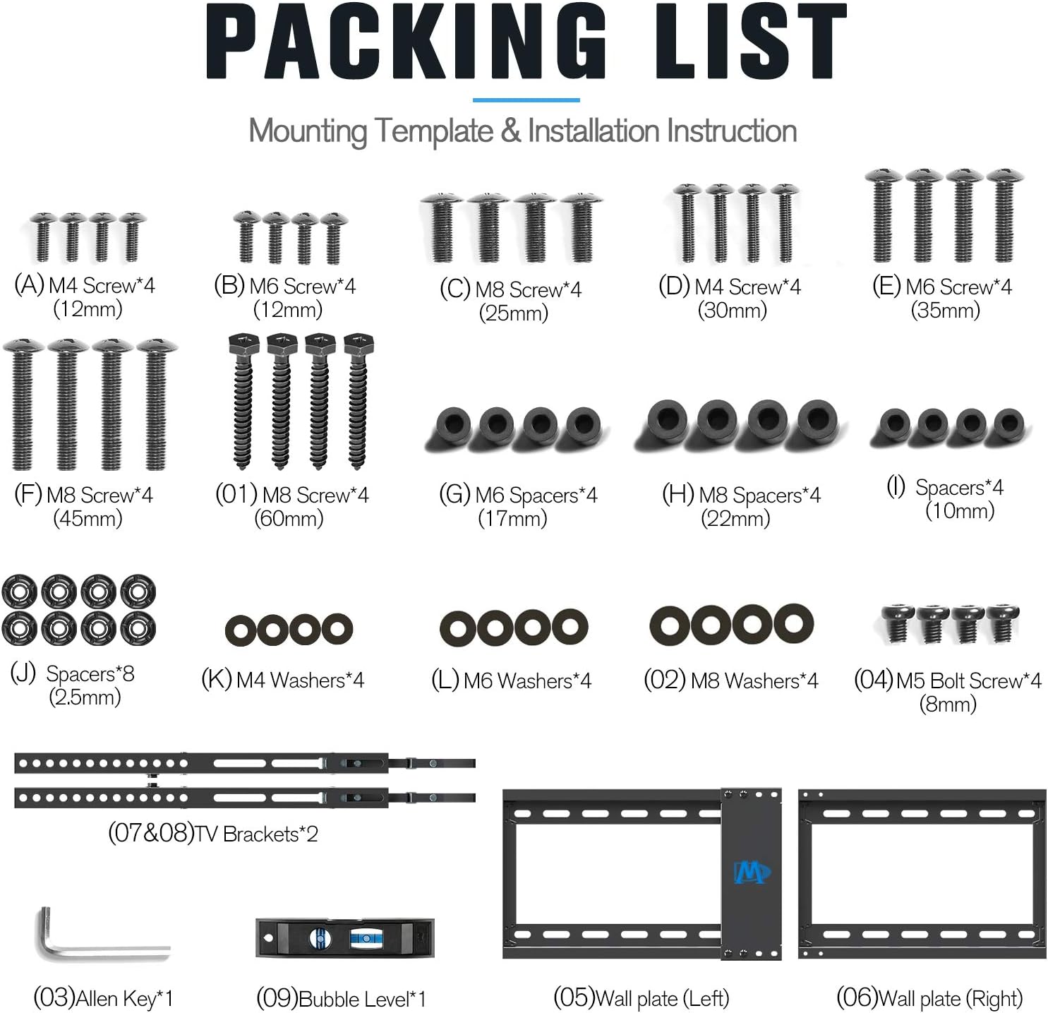Mounting Dream UL Listed TV Mount for Most 37-70 Inches TVs, Universal Tilt TV Wall Mount Fits 16", 18", 24" Studs with Loading 132 lbs & Max VESA 600x400mm,Low Profile Wall Mount Bracket MD2268-LK: Electronics