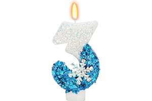 ELEKFX Frozen Themed Birthday Candles, 3rd Birthday Candle for Party Supplies, 2.76 inch Cake Topper Decorations (Number 3)