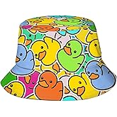 TUSBUIR Multicolor Duck Bucket Hat Fisherman Hat Beach Travel Sun Hat Outdoor Cap for Adults Men Women