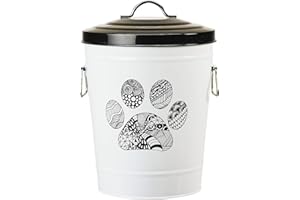 Amici Pet, , Zentangle Pet Food Large Metal Storage Bin, Paw, Small