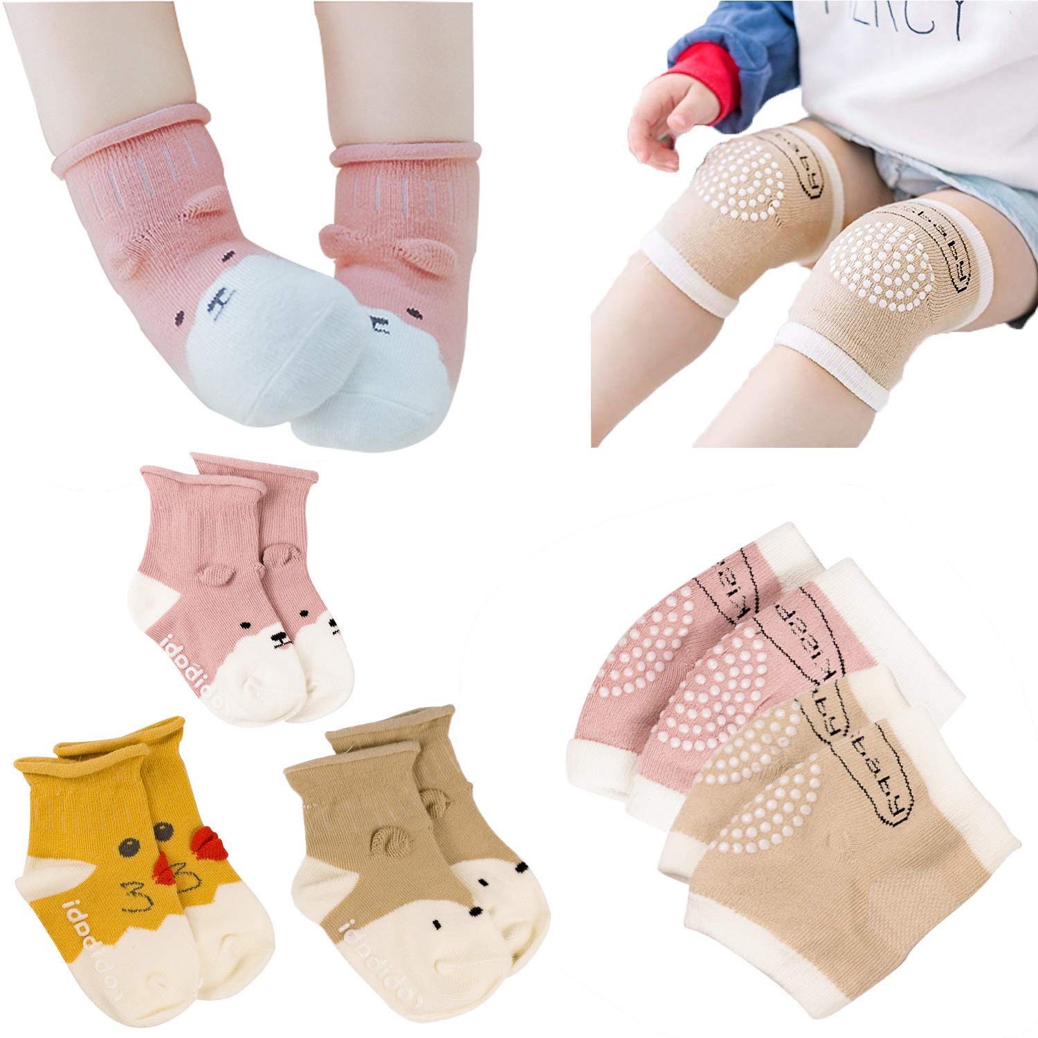 Baby Crawling AntiSlip Knee and Anti Slip Baby Boys Girls Socks Best Infant Gift