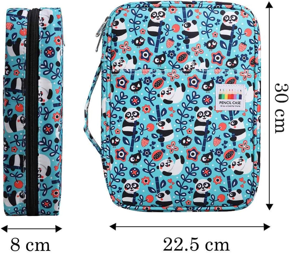 JAKAGO Drawing Pencil Case,Large Capacity Pencil Cases Hold 220 Colored Pencils,Portable Painting Waterproof Storage Stationery Bag,Great Gift for Student Artist (Panda) - Image 4