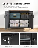 SONGMICS Storage Cabinet Metal Cabinet with Double Doors LSC102B01 Rustic Brown view 4