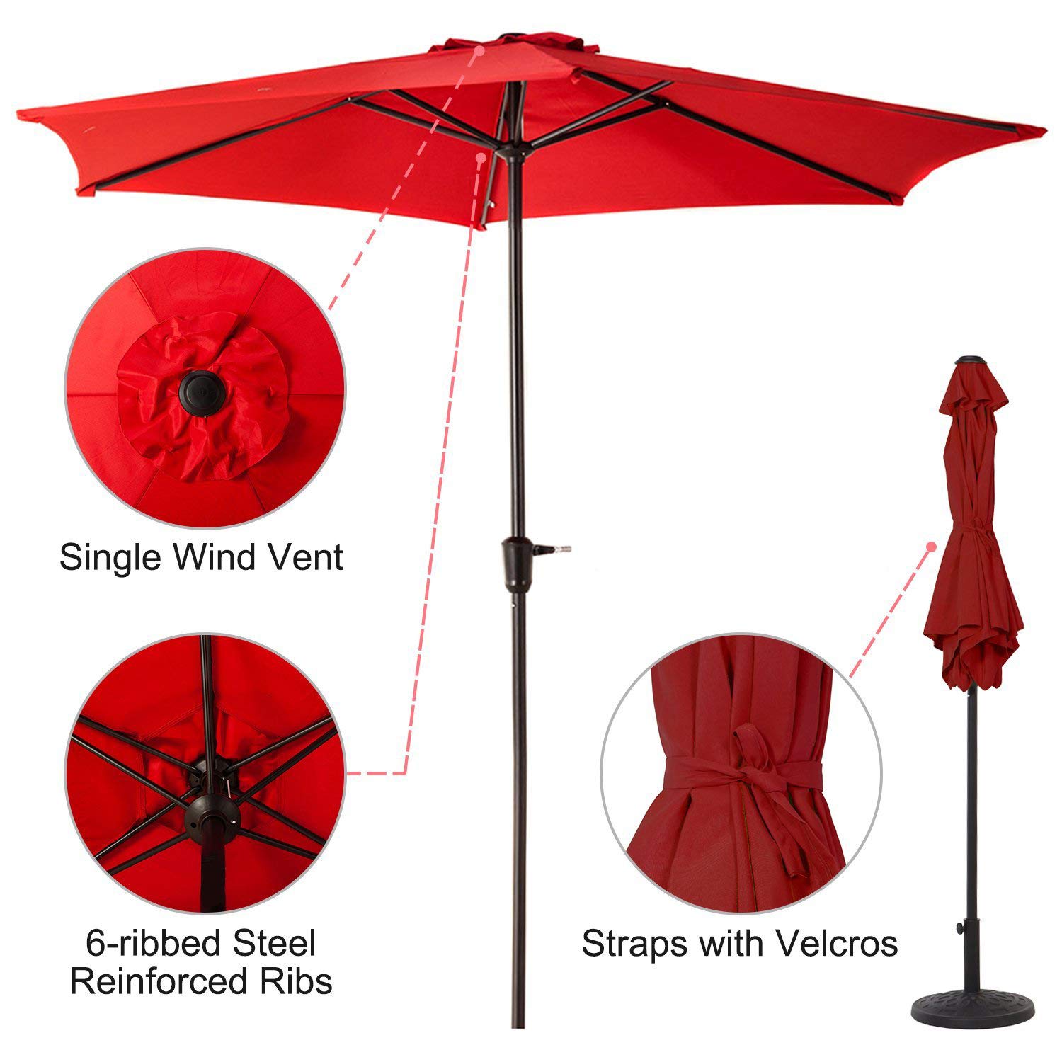 Uv Protected Outdoor Umbrella With Push Button Tilt And Crank Beige Grand Patio 9 Ft Aluminum Patio Umbrella Umbrellas Patio Lawn Garden