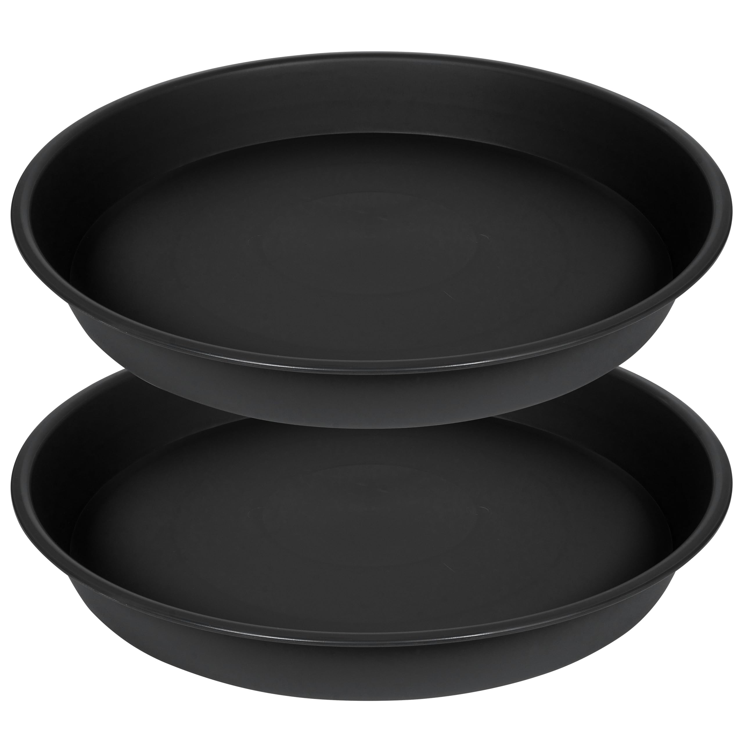 Angde 2 Pack of 18 19 inch Plant Saucer (16.6 Inch Base), Plant Saucer 18 19 Inch, Plant Trays for Pots, Plastic Plant Saucers for Indoors, Drip Tray, Plant Saucers for Planter 15-19" (19", Black) Image