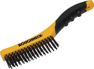 Roughneck ROU52044 10-Inch Shoe Handle Wire Brush Soft Grip Carbon Steel