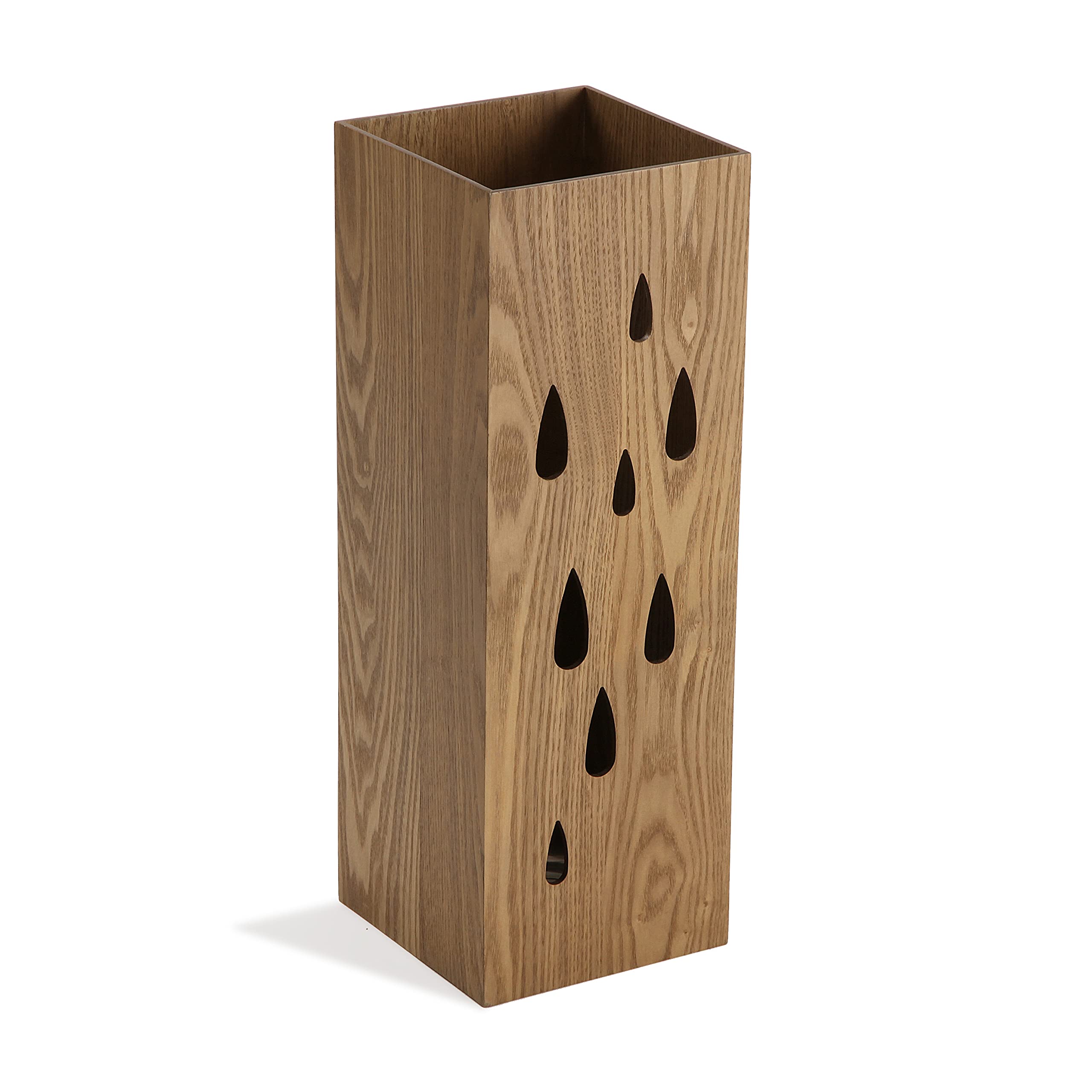 Versa Drops Umbrella Stand for Entryway, Bedroom or Hall, Modern Umbrella Holder, Dimensions (H x L x W), 48 x 22 x 22 cm, MDF Wood, Brown