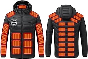 Heated Jacket For Men Women With Multiple Heating Zones Hooded Puffer Jacket Winter Warm Thermal Outdoor Coat
