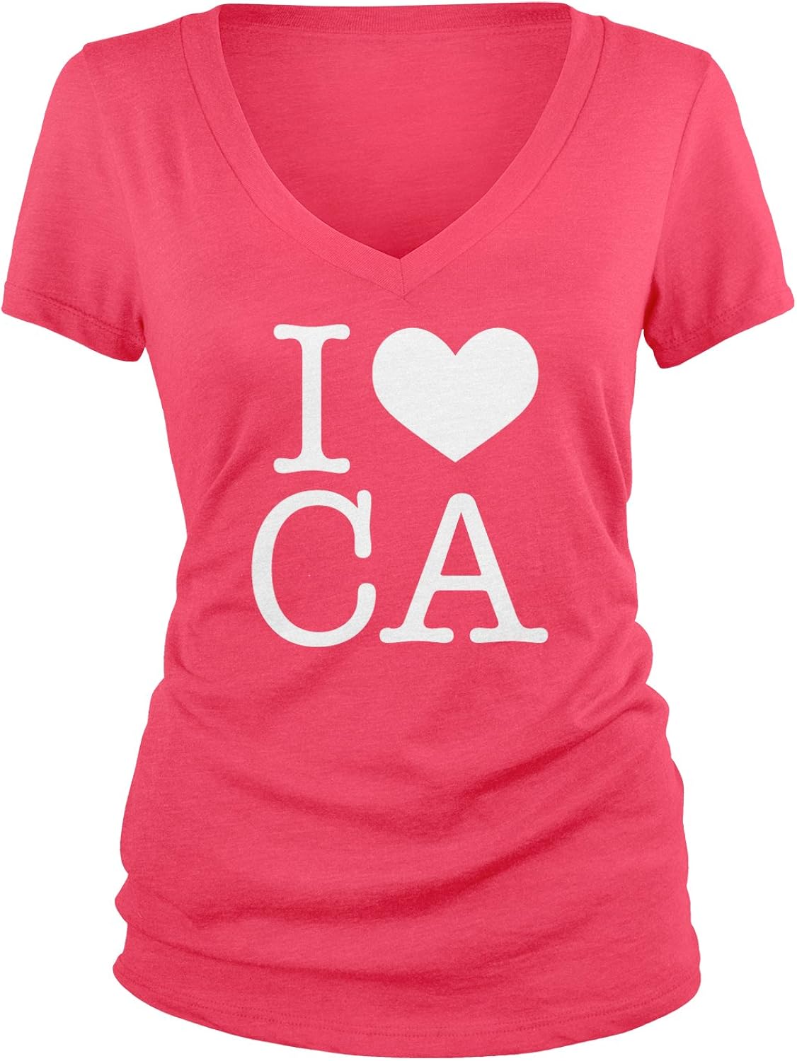 Amdesco Junior's I Love CA, I Love California V-Neck T-Shirt