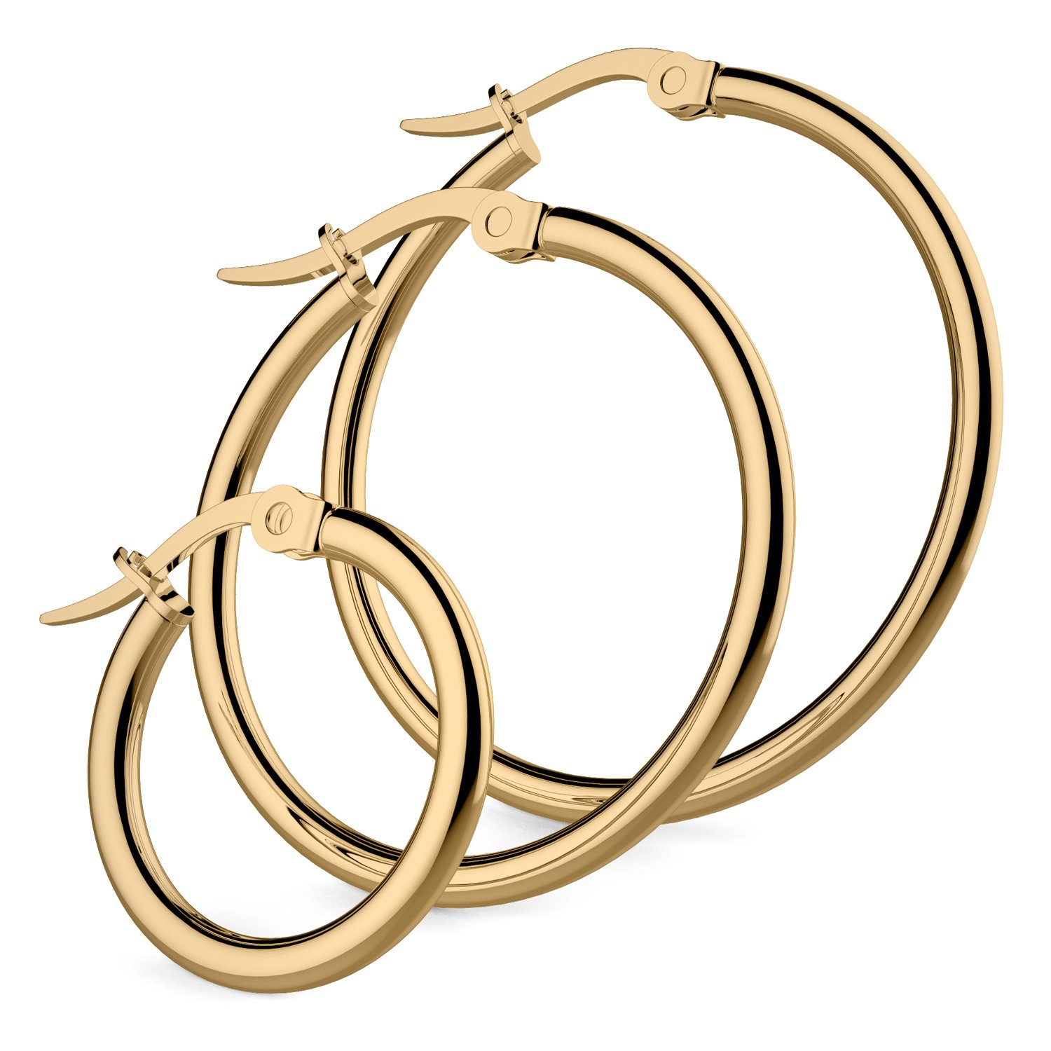 Hoop Earring,UHIBROS Stainless Steel Teardrop Hoop Earring Sets for Women Hypoallergenic 3 Pairs (Teardrop Hoop Earring Gold)